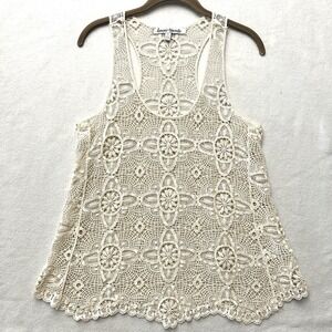 Lovers + Friends S Small Ivory Lace Crochet Top Boho Festival Summer Tank